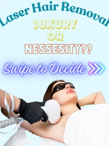 Is laser hair removal a luxury or a necessity? Swipe through this series to decide for yourself as we compare it to other temporary methods. This image shows a treatment in progress.