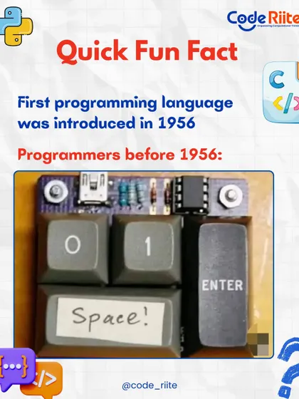 Fun Fact: The first programming language was introduced in 1956. Before that, programmers worked directly with 0s and 1s. It’s a great reminder of how far technology has come.