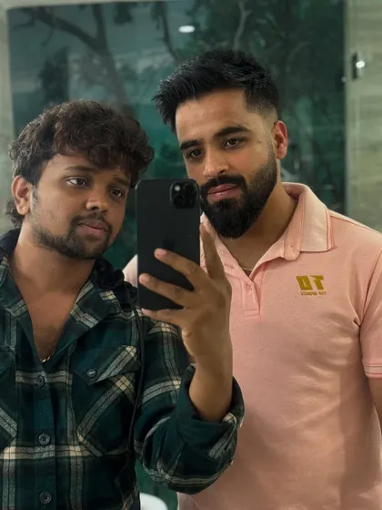 Getting Prabhsimran Singh ready with a fresh haircut. The focus here is on a sharp lineup and a clean beard trim.