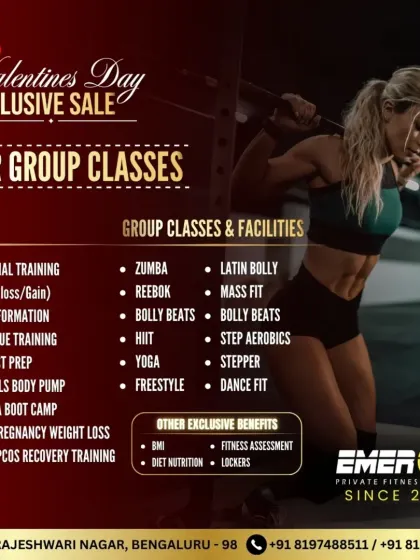 Our Valentine's Day Exclusive Sale is the perfect way to prioritize health and fitness. Get access to our full range of group classes and gym services.