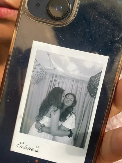 A single polaroid-style print inside a phone case. Besides the classic strips, I offer different print formats to suit your style.