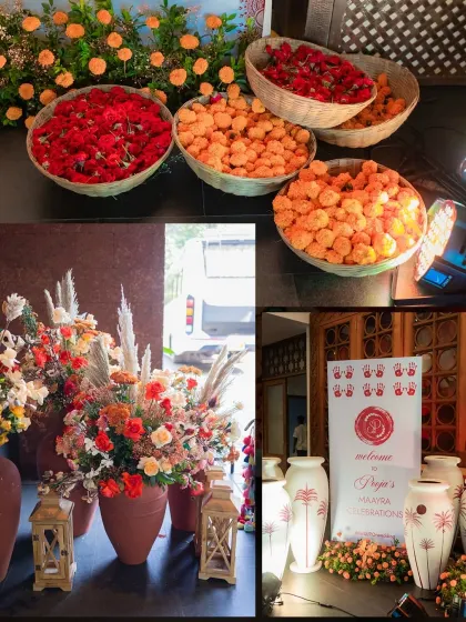 The Mayra celebration was another beautifully themed event. We used autumnal tones and marigolds to create a look that was culturally rooted but with a modern, bohemian flair.