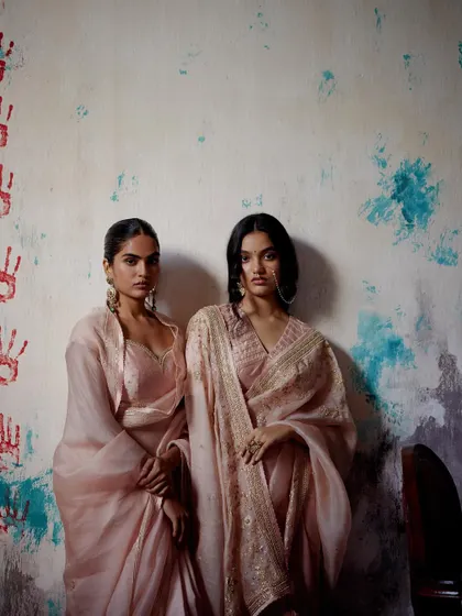 Soft, ethereal, and elegant. These pastel sarees show a more understated side of festive wear, perfect for daytime events or for those who prefer a subtle color palette. The delicate fabrics and minimal embroidery speak of quiet luxury.
