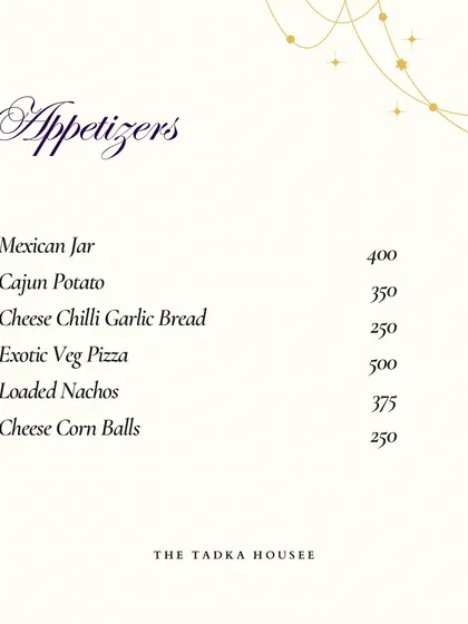 Part of my New Year's appetizer menu, featuring global favorites like Loaded Nachos, Cajun Potato, and Exotic Veg Pizza, perfect for any party.