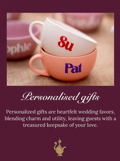 Personalized gifts are a heartfelt way to thank your guests. These custom mugs serve as a charming and useful keepsake from your special day.