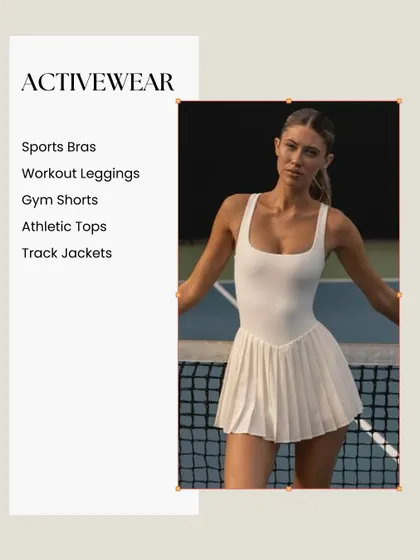 Activewear is a category many people forget. Good quality leggings, sports bras, and track jackets aren't just for workouts; they can be styled for comfy airport looks or running errands.