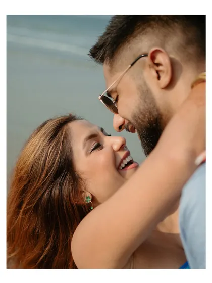 A close-up filled with laughter and love. These are the candid moments that truly define a couple's relationship.