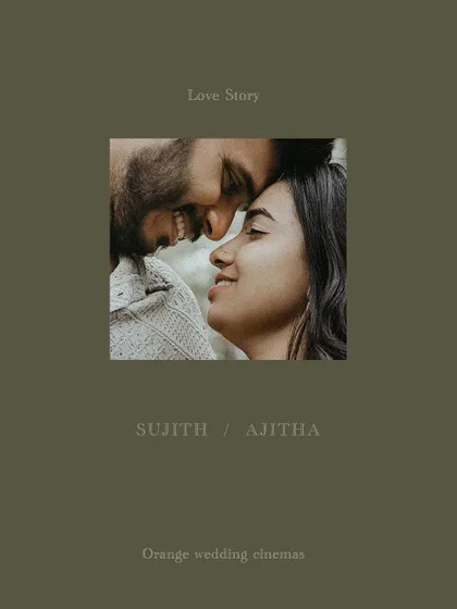 A close-up of a couple's loving gaze, styled as a "Love Story" poster.