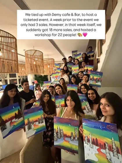 A snapshot from one of our first big workshops in Mumbai. We started with just 3 sales and ended up with a full house of 22 people. The energy was incredible.