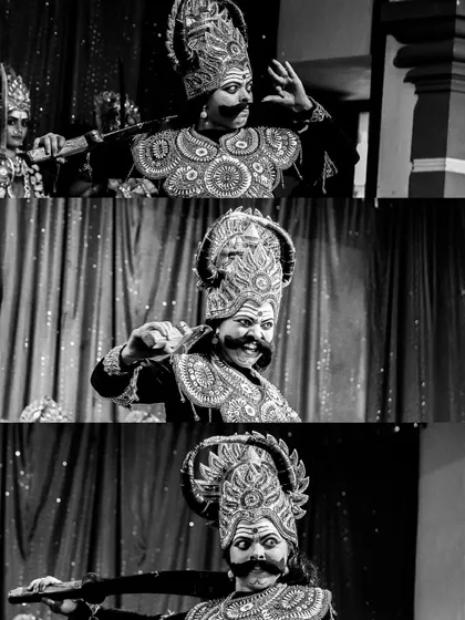 The same powerful dance performance shots edited in black and white. This style emphasizes the form, expression, and dramatic lighting on the performer.