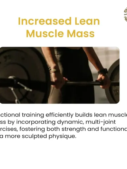 Functional training efficiently builds lean muscle mass by incorporating dynamic, multi-joint exercises. This fosters both strength and functionality for a more sculpted physique.