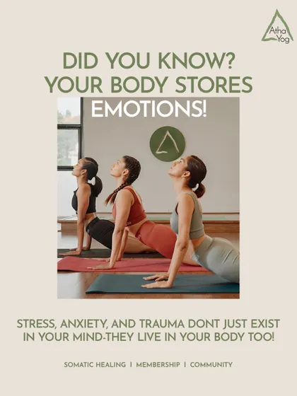 Did you know that your body holds onto emotions? Stress can get stored in your shoulders, and anxiety can live in your gut. At AthaYog, I use somatic healing practices to help you mindfully move and release these stored emotions. This is how we find true freedom, not just in the body, but in the mind as well.