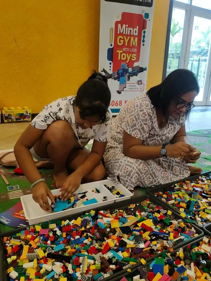 Deep in concentration, these young builders are completely focused on their project. Our workshops provide a space for kids to practice patience and attention to detail.