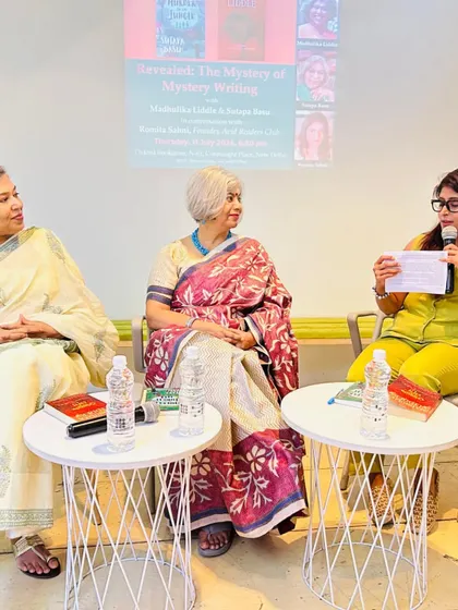 Here I am in conversation with celebrated authors Madhulika Liddle and Sutapa Basu at the iconic Oxford Bookstore. We partner with major venues and publishers to give your book the prestigious platform it deserves.