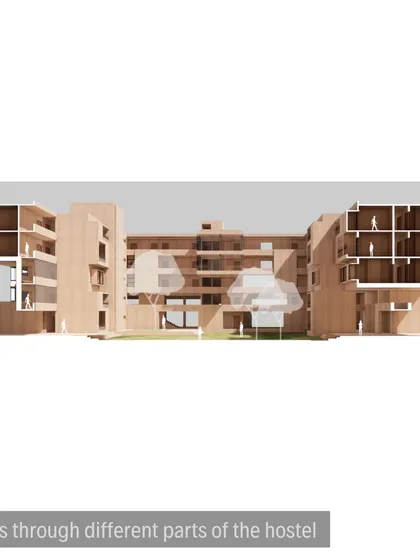 This model shows how rooms were strategically removed in some areas to create double-height volumes and bring more light into the corridors.
