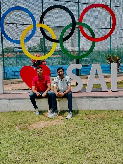 At the Sports Authority of India (SAI) campus, a hub for India's top athletes. The Olympic rings in the background are a constant reminder of the ultimate goal we are all striving for.