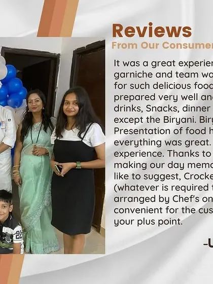 We appreciate all feedback, as it helps us get even better. This client loved the presentation and overall experience, noting that the welcome drinks, snacks, and desserts were all yum.