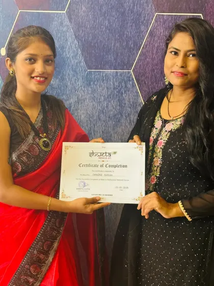 A proud moment with a new graduate. I feel so much joy in welcoming another skilled artist to the 'teamshweta' family.