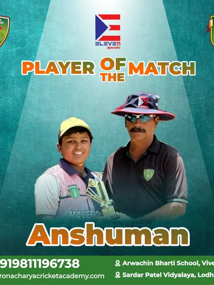 Anshuman is celebrated as the Player of the Match. Each award is a milestone in a player's journey, and we are proud to be a part of their path to success.