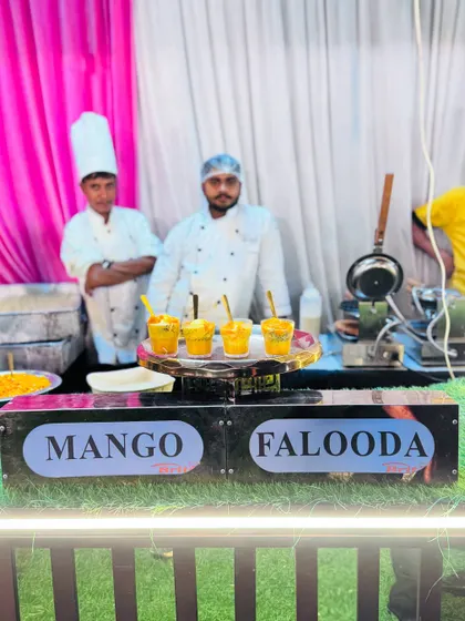 The Mango Falooda station, with chefs ready to serve this popular Indian dessert.
