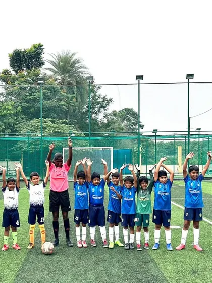 An incredible 11-2 victory for our U-9 team against Shubhodaya FC. Our coaches are seen here providing tactical instructions that led to this dominant performance.