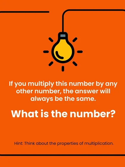 If you multiply this number by any other number, the answer is always the same. What is the number? Hint: think about the properties of multiplication.