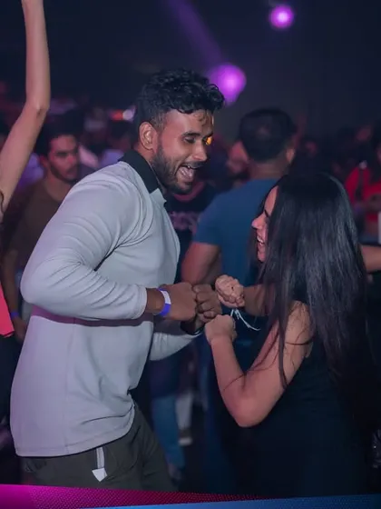Two festival-goers enjoying the music and dancing together at Kaavaalaa 3.0. My ultimate goal is to create moments of joy and connection like this.