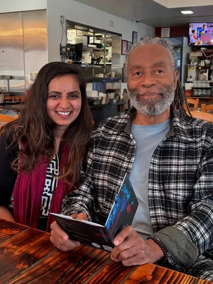 A precious moment with the vocal genius Bobby McFerrin. His approach to improvisation and using the voice as an instrument has been a huge influence on me.