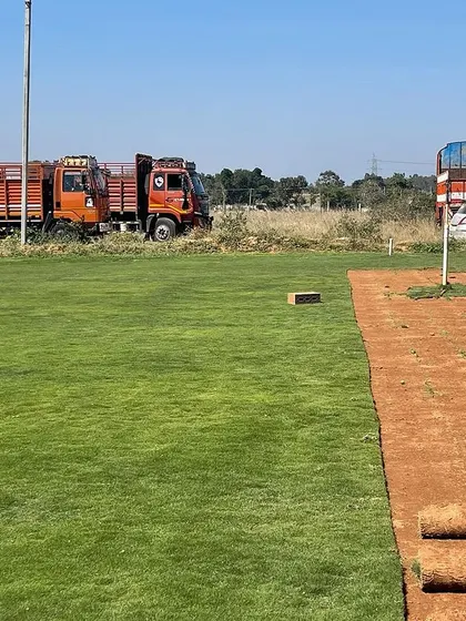 The process of laying a new lawn next to a large, established one. My team ensures a seamless transition.