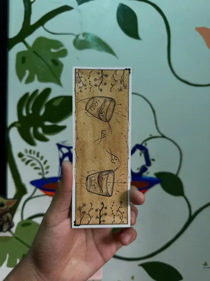 The back of one of my custom bookmarks. I often add small doodles or patterns here, but it's also the perfect spot for a personal message or a favorite quote.