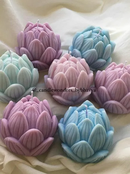 My water lily or lotus flower candles are perfect for creating a sense of inner peace and tranquility. Available in serene pastel colors.