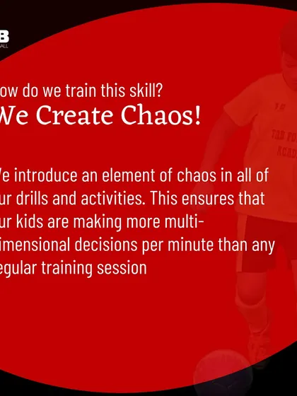 How We Train This Skill: We Create Chaos! Learn about our unique 'Create Chaos' methodology, where we introduce unpredictability into drills to maximize a player's decision making opportunities.