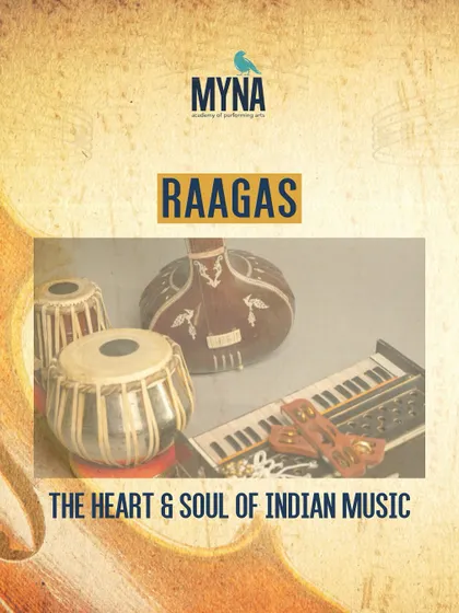 This image is the cover of our informational series on Raagas, titled 'The Heart & Soul of Indian Music'. It sets the stage for a deeper exploration of what makes Indian classical music so profound.
