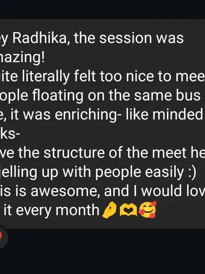 More positive feedback from a "Sisters in Stories" attendee, highlighting the value of connecting with like-minded people.