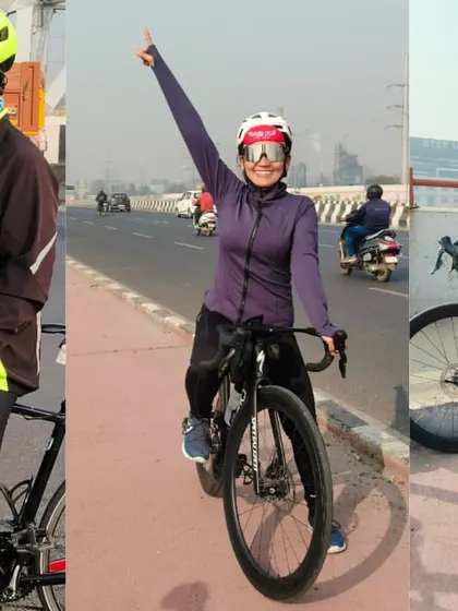 A collage of three riders, each with their unique style, but united by the love of cycling.
