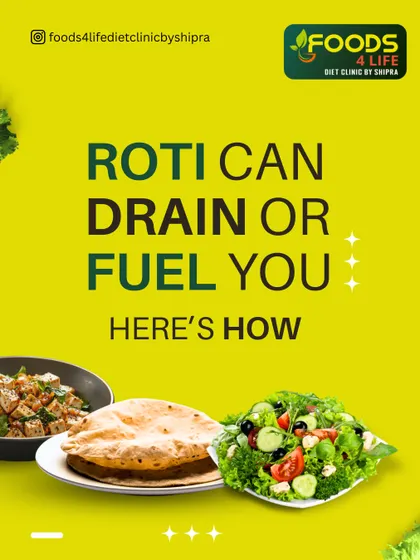 Roti can either drain you or fuel you. It all depends on the type of flour you use and what you pair it with.