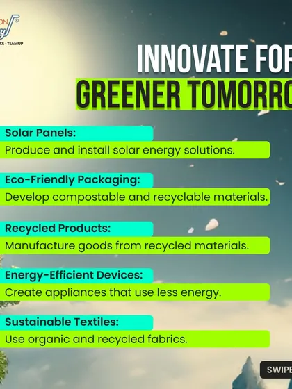 We help you innovate for a greener tomorrow. Our expertise covers a range of sustainable manufacturing areas, including solar panels, eco-friendly packaging, recycled products, and energy-efficient devices.