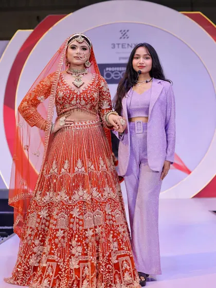 On stage at the Beauty Expo with my model. This is what it feels like when your hard work pays off.