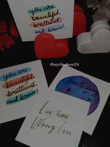 Our heart photo holders paired with hand-painted polaroid cards. It's a complete, heartfelt gift ready to give to someone special.