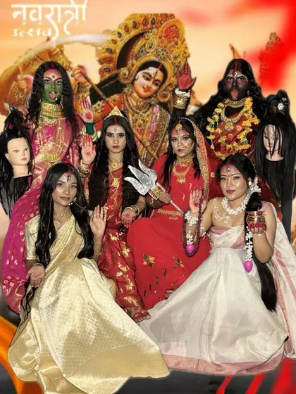 The final Navdurga poster, a testament to the epic scale of creativity our students can achieve.