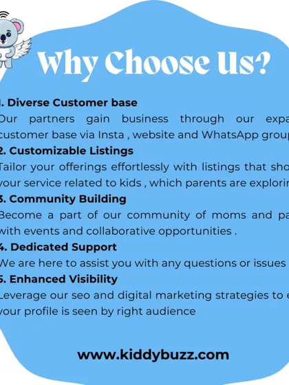 This graphic details the benefits for my partners, including customizable listings, community building opportunities, dedicated support, and enhanced visibility through my SEO and digital marketing strategies.