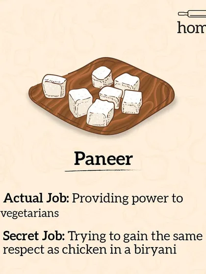 The actual job of Paneer is to be the vegetarian's powerhouse. Its secret job? To one day get the same respect as chicken in a biryani. A noble, if difficult, quest.