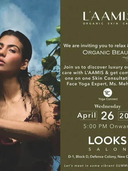 The official invitation for a Face Yoga and breathwork workshop I led at a salon. These events are a great way for teams or groups to relax and learn together.