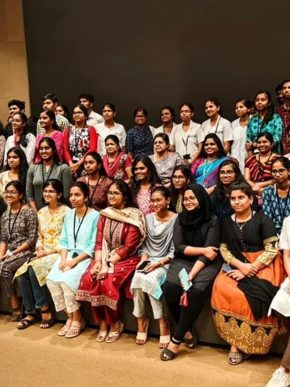 A group photo with young MBBS students at AXON '23, a conference by PSG Institute of Medical Sciences. I spoke to them about using AI tools and balancing their roles as doctors, teachers, and researchers.