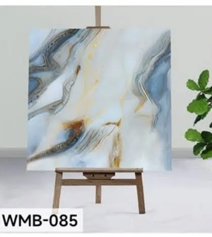 This design (WMB-085) features soft, smoky swirls of blue and beige with gold accents, creating a dreamy and artistic effect.