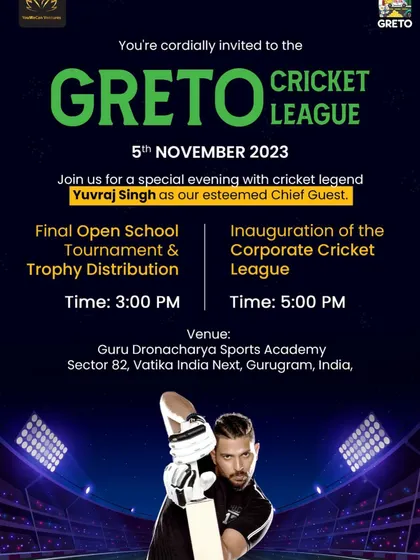 Our commitment to providing real match exposure is highlighted by events like the GRETO Cricket League. We were honored to have cricket legend Yuvraj Singh as our Chief Guest, inspiring our young players.