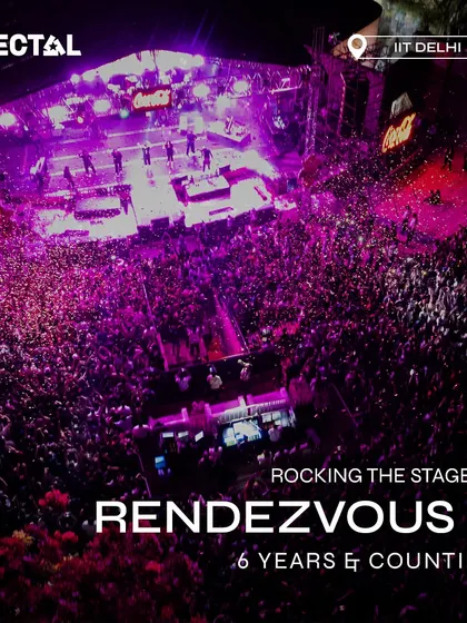Rocking the stage at Rendezvous X, celebrating 6 years of partnership with IIT Delhi with a massive confetti drop over the audience.