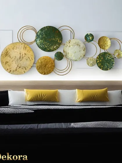 The interplay of light on the textured and metallic surfaces of this abstract piece adds depth and sophistication.