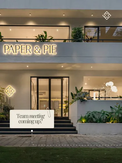 Need a space for your next team meeting? Our Indiranagar location has a conference room you can book. It’s designed to help you focus and create, with great coffee just an order away.