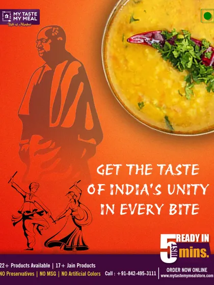 From the soulful Gujarati Dal to other regional favorites, my meals celebrate the unity of India's taste.